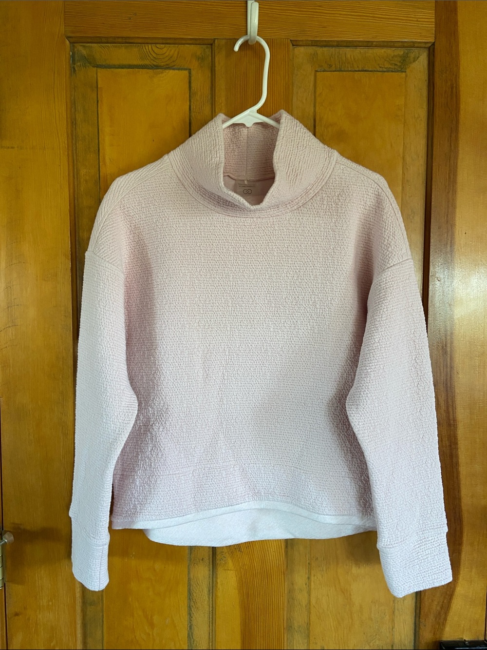 CALIA by Carrie Underwood Pale Pink Textured Cowl Neck Pullover